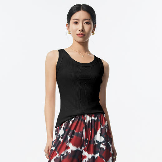 【专柜同款】爱帝女士桑蚕丝罗纹宽肩带打底背心 商品图6