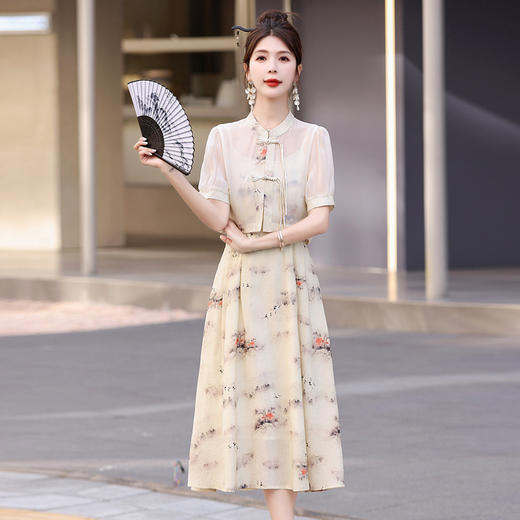 2024夏季女装新品韩版时尚短外套印花吊带裙两件套连衣裙 YF9606 商品图3