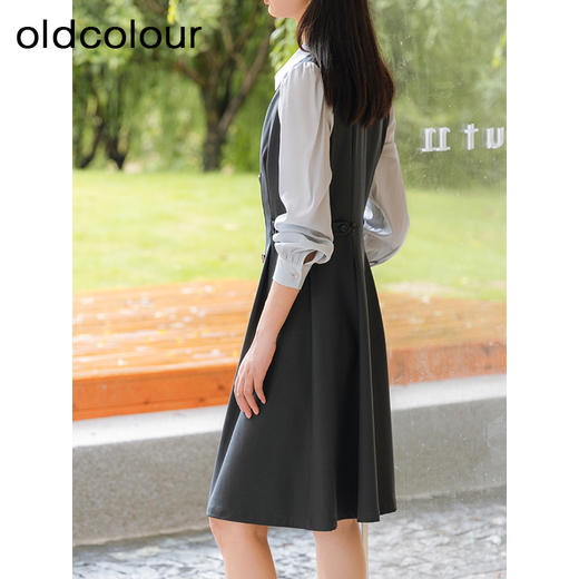 oldcolour秋季新款假两件衬衫式西装连衣裙女职场穿搭P341007A1 商品图3