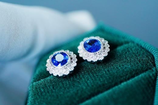 1.6ct 蓝宝石耳钉 商品图2