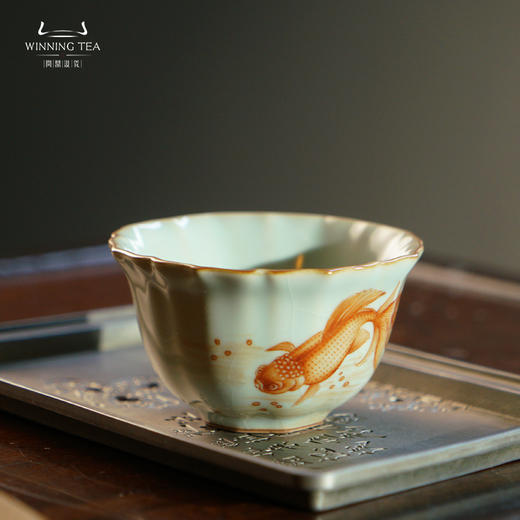 问鼎汝瓷鼎峰系列天青沐菊杯（穿芦入池） 商品图1