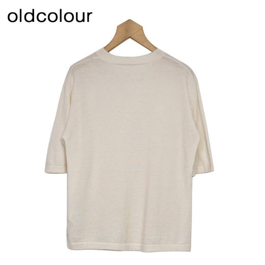 oldcolour纯色针织衫春季新款绵羊毛圆领短袖宽松上衣女P11052157 商品图2
