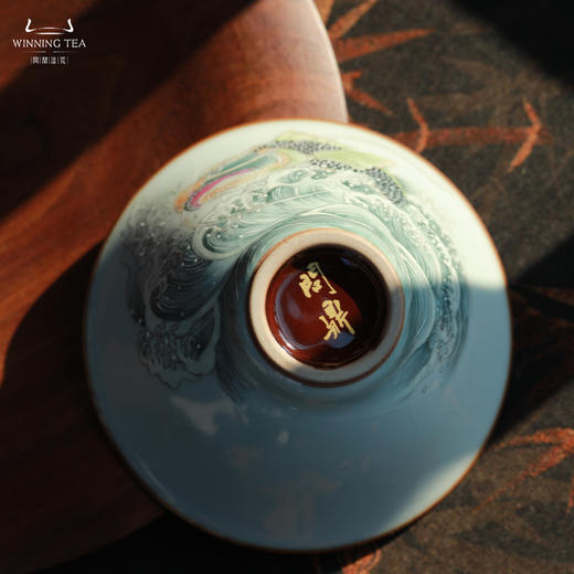 问鼎汝瓷鼎峰系列月白老款斗笠杯（浪雨花） 商品图4