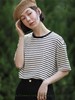 shyshystill/shy202205034/经典条纹法式复古条纹全棉T恤短袖 商品缩略图1