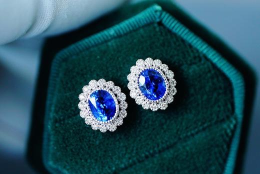 1.6ct 蓝宝石耳钉 商品图1