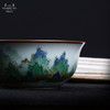 问鼎汝瓷鼎峰系列紫金釉老款品茗杯(青绿山水)听泉杯(青绿山水) 商品缩略图3
