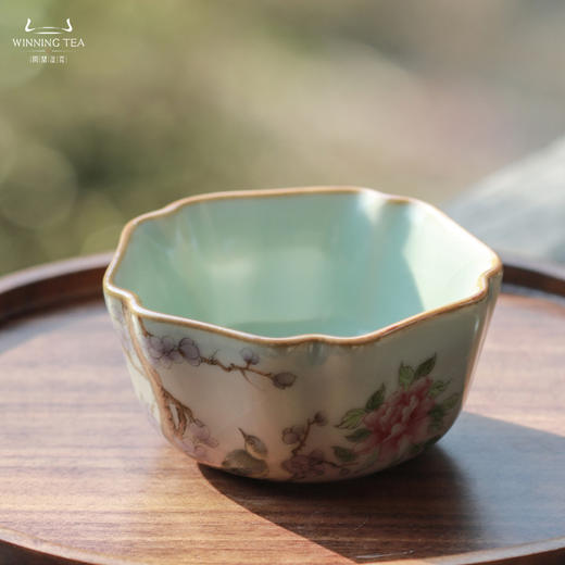 问鼎汝瓷天青老款小五行杯（鸟之树叶） 商品图2