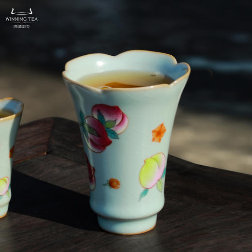 问鼎汝瓷鼎峰系列癸卯青女杯素娥杯（桃红柳绿）（缺货） 商品图5