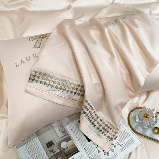 【颜值主义，C位出道】A类60支长绒棉床上四件套 全棉纯棉 轻奢绣花 裸睡被套床单床笠四件套-QQ 商品图2