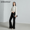 oldcolour秋季新款开叉微喇通勤风显瘦高腰直筒长裤女P340703A1 商品缩略图4
