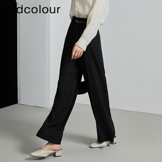 oldcolour秋季新款黑色流行休闲直筒西装裤子女P310703A1 商品图2