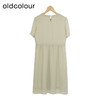 oldcolour夏季新款鱼鳞褶休闲遮肉通勤透气连衣裙女GP21101741 商品缩略图1