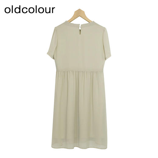 oldcolour夏季新款鱼鳞褶休闲遮肉通勤透气连衣裙女GP21101741 商品图1