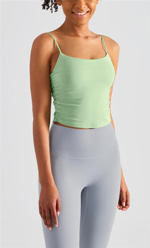 哈瓦塔褶皱短款吊带背心H340136 商品图2