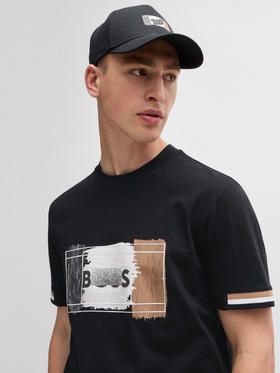 老板 2024夏新款  男士 三色艺术图案 棉质圆领短袖T恤 Z-11803