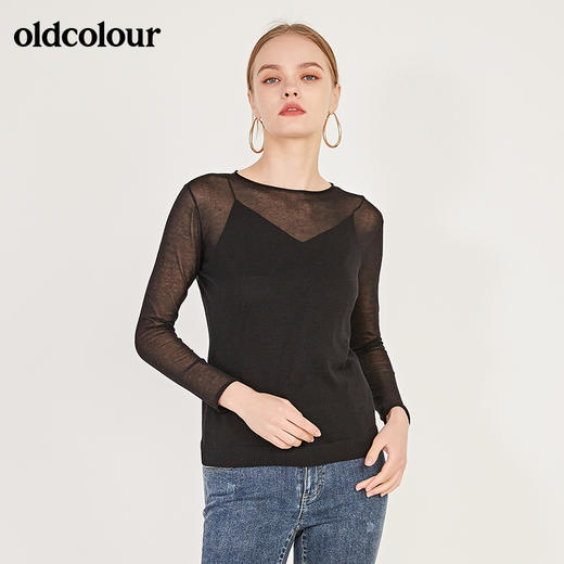 oldcolour春季时尚百搭针织打底衫套头衫女N10008002 商品图1