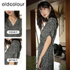 oldcolour碎花连衣裙夏新款V领气质抽褶法式中长裙P25101520 商品缩略图1
