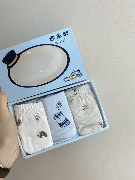 云仓 韩单换标 品牌面料，儿童精梳棉平角内裤（3条装） 商品图3