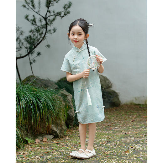 LSB2024新款小女孩民国女童改良旗袍夏季儿童中国风裙子新中式公主裙 商品图4