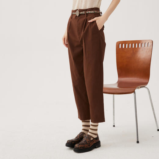 谜底萝卜裤女士2024秋季新品通勤风百搭宽松休闲九分裤243MK1062 商品图1