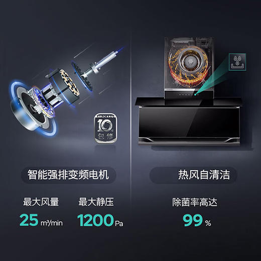 西门子（SIEMENS）2023新品X7 德系变频顶侧双吸抽油烟机 26大风量LS68FC9C2W+5.2kw大火力ER8PF233MP燃气灶烟灶套装 商品图3