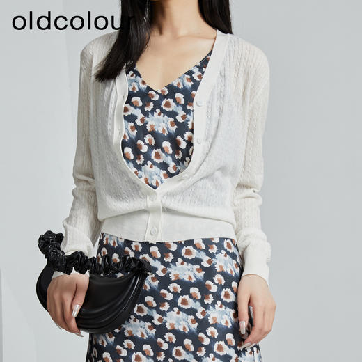 oldcolour秋季新款休闲成熟淑女风薄款针织开衫女P320511A1 商品图2