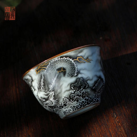 问鼎绪文汝窑仰望杯(龙腾四海) 商品图2