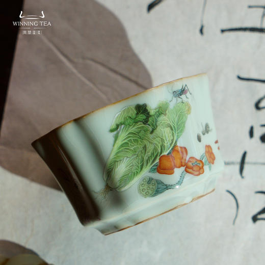 问鼎汝瓷鼎峰系列天青老款簪花杯 （百财纳福） 商品图3