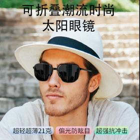 Feliztrip斐利斯 折叠太阳眼镜墨镜防紫外线防蓝光超轻无螺丝铰链镜框偏光镜片 TR-G528