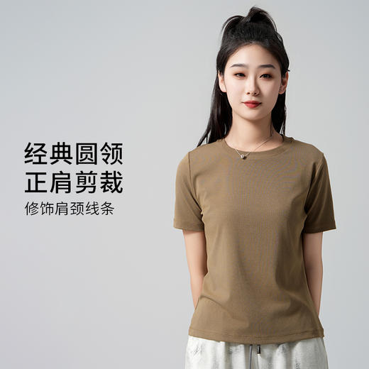 I'd爱帝桑蚕丝时尚百搭短袖T恤夏季薄款休闲衫 商品图1