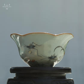 问鼎汝瓷鼎峰系列天青老款雨荷杯 (春意盎然)