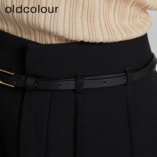 oldcolour春秋季新款中长款通勤收腰显瘦百褶半身裙字女P310607A1 商品图4