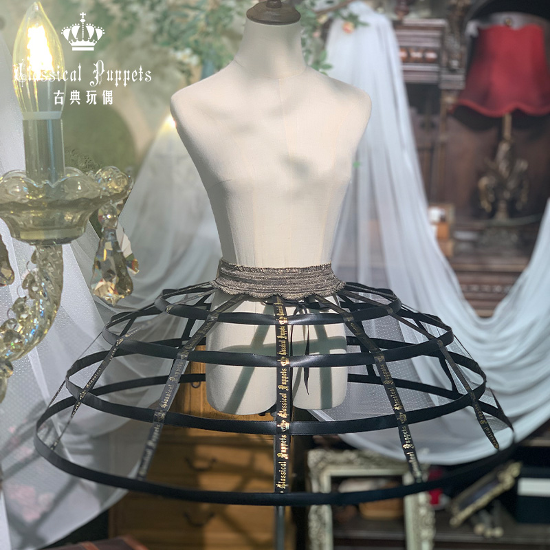 【积分兑换，60天内发货】金LOGO暴力鱼骨 黑色 古典玩偶 Lolita