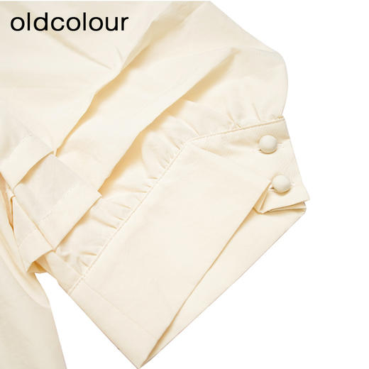 oldcolour夏季新款简约通勤宽松薄款时尚风V领衬衫女P25011552 商品图3