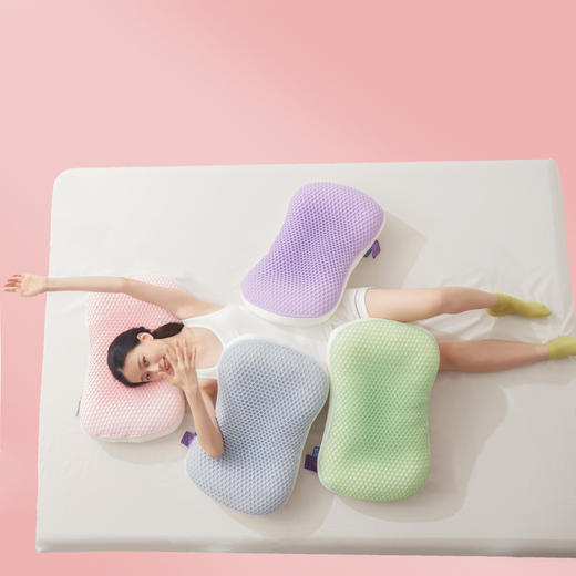 夏天凉枕头新款TPE果胶羽丝枕  凉感猫肚皮释压枕头四季双面学生宿舍透气枕芯 商品图0