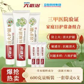 六必治丨抗敏清火牙膏180g*1+六效护龈牙膏180g*1+清火护龈牙膏180g*1+百年护理（酷爽冬青薄荷）牙膏20克*3