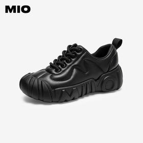 MIO米奥秋季圆头时尚休闲鞋舒适羊皮革质感活力通勤板鞋女M244543601