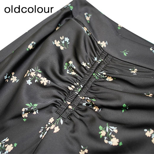 oldcolour夏季新款碎花鱼尾裙女薄款显瘦不规则中长裙P25063521 商品图2