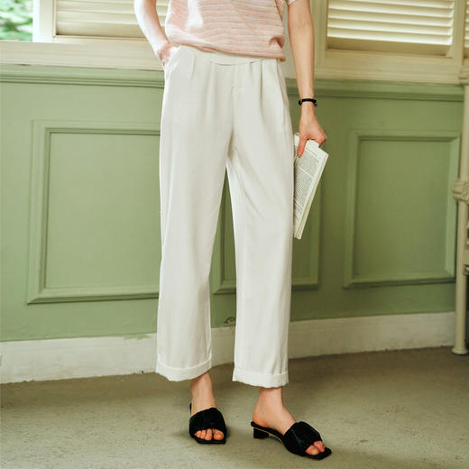 OLrain欧芮儿白色高腰直筒牛仔裤女夏季2024年新款休闲长裤小个子 商品图1