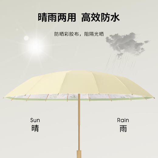 三折内翻纤维氧化铝合金架伞 晴雨两用伞 商品图3