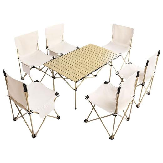 【折叠座椅 欢畅假期游玩】家用宿舍小户型必备！折叠桌凳，露营烧烤必备！钢合金蛋卷桌，省空间方便携带，助你畅享户外生活！ 商品图14