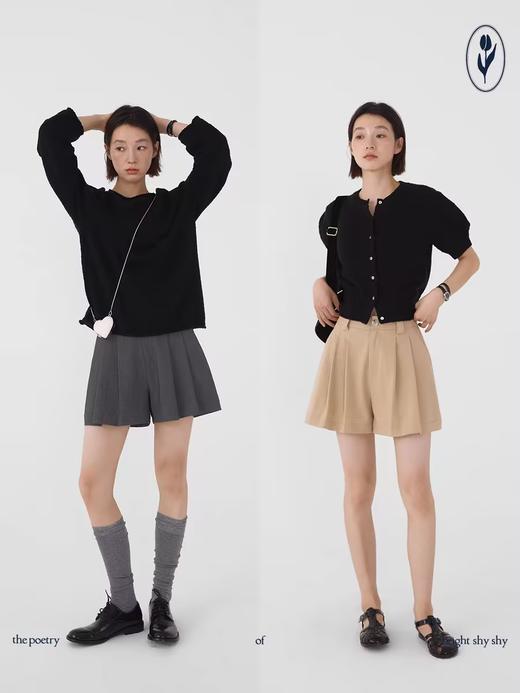 shyshystill/shy202307033/抗皱捏褶小A字显瘦休闲西装短裤 商品图3