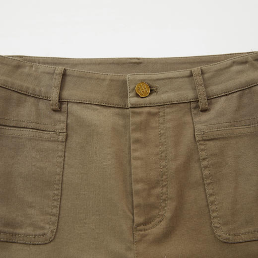 谜底直筒裤女士2024秋新品复古百搭高腰宽松弹力九分裤243MK1206 商品图3