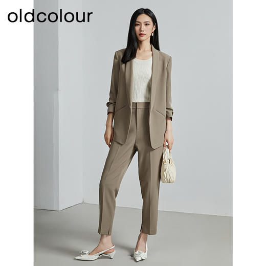 oldcolour春秋季新款九分哈伦裤女宽松微锥休闲裤显瘦通勤P320701A1 商品图4