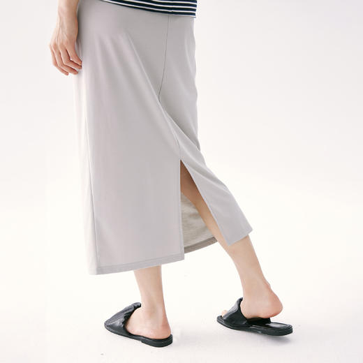 零意义 meanil 凉感天丝抽绳松紧直筒裙 商品图4