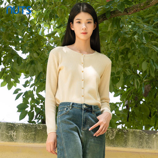 NUTS2023秋季新款针织开衫女通勤时尚风毛织短外套4380521A1 商品图3