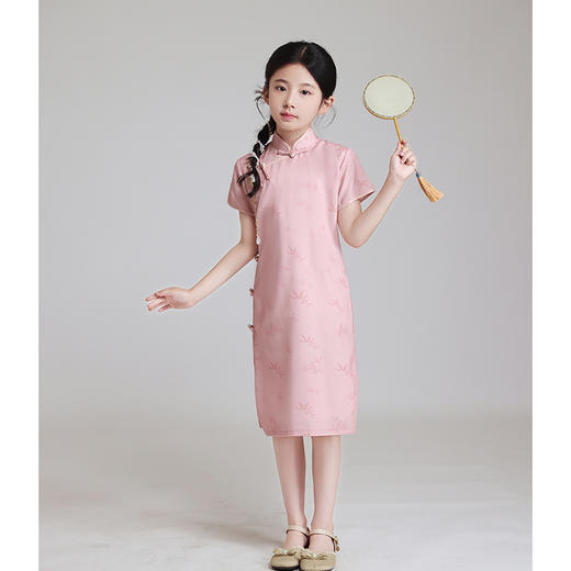 LSB粉色改良儿童旗袍夏季2024新款女童日常高端中国风小女孩高级表演 商品图1