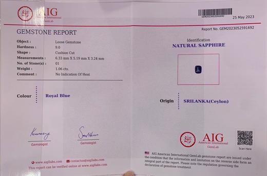 1.06ct 蓝宝石裸石 商品图5