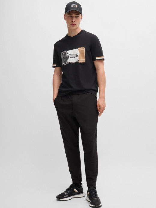 老板 2024夏新款  男士 三色艺术图案 棉质圆领短袖T恤 Z-11803 商品图1