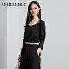 oldcolour春秋季新款百搭时尚纯色方领九分袖打底衫上衣女P320204A1 商品缩略图3